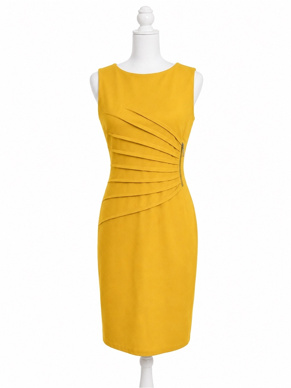 Ivanka Trump Mustard Yellow Sunburst Sheath Dress Size 14​